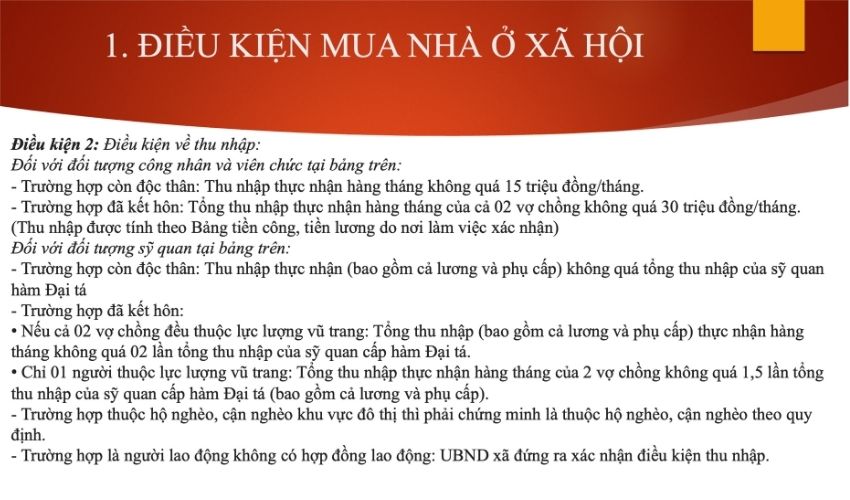 Điều kiện về thu nhập khi mua nhà ở xã hội tại Hải Phòng